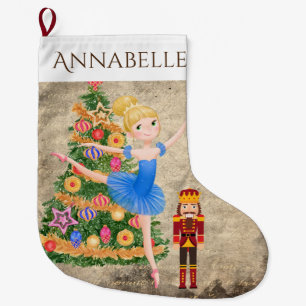 Personalised The Nutcracker Clara Ballet Holiday Large Christmas Stocking
