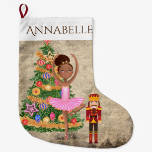 Personalised The Nutcracker Clara Ballet Holiday Large Christmas Stocking