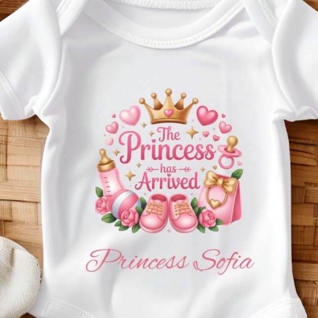 Personalised The Princess Has Arrived Baby Girl Bodysuit (Creator Uploaded)