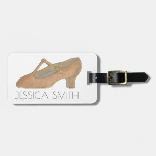 Personalised Theatre T-Strap Character Shoe Dance Luggage Tag
