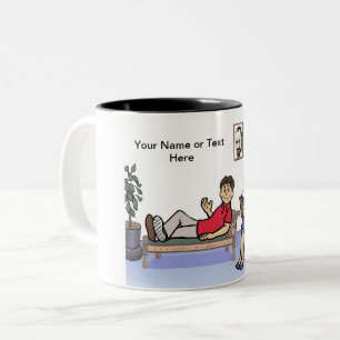Personalised Therapist, Counsellor - Female Cartoo Two-Tone Coffee Mug