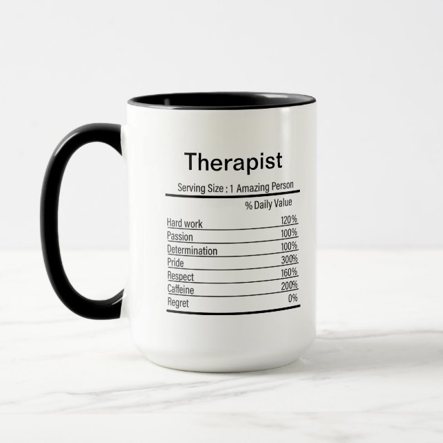 Personalised Therapist Nutrition Facts,Two-Tone  Mug (Left)