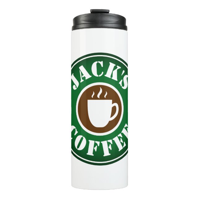 Personalised thermal tumbler travel coffee mug (Front)