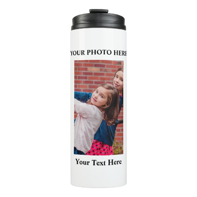  Personalised Thermal Water Bottle with Photo (Front)