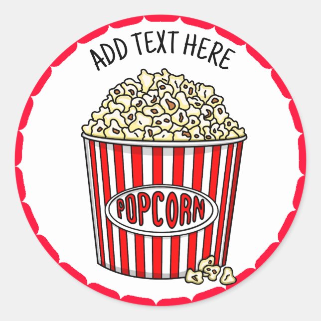 Personalised these Retro Popcorn   Classic Round Sticker (Front)