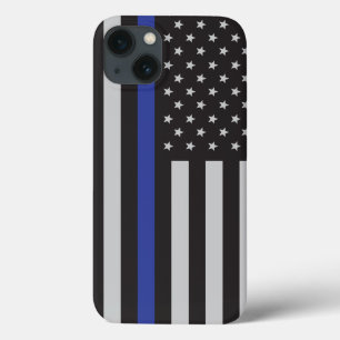 Personalised Thin Blue Line American Flag iPhone 13 Case