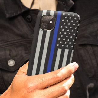 Personalised Thin Blue Line American Flag iPhone 11 Case