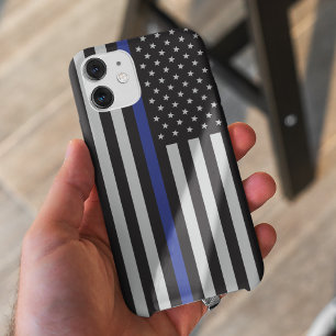 Personalised Thin Blue Line American Flag iPhone 11 Case