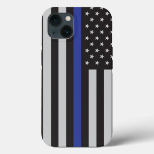 Personalised Thin Blue Line American Flag iPhone Case