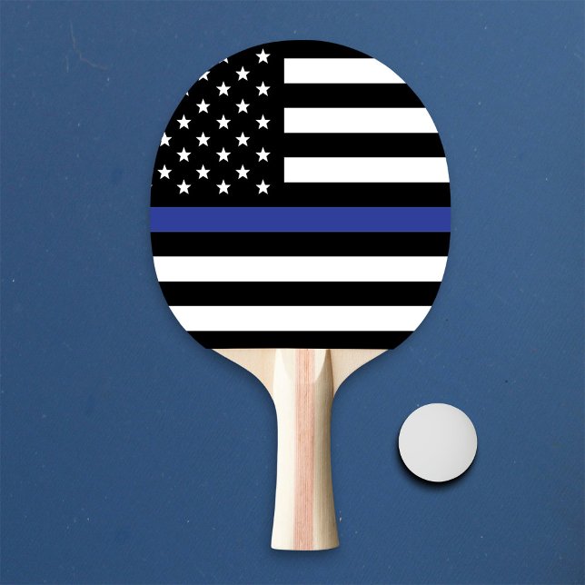 Personalised Thin Blue Line American Flag Ping Pong Paddle (Creator Uploaded)