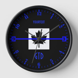 Personalised Thin Blue Line Dial on Canadian Flag Clock