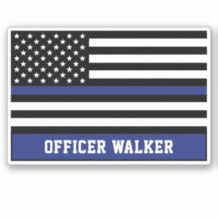 Personalised Thin Blue Line Flag Police Officer