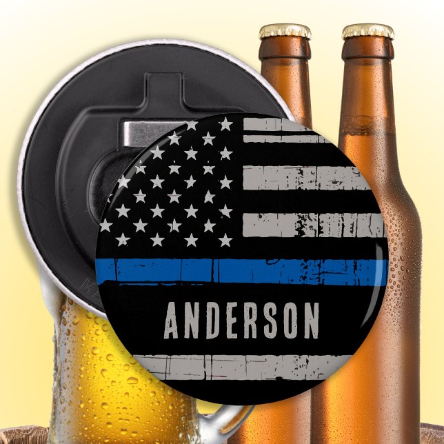 Personalised Thin Blue Line Police Bottle Opener (Creator Uploaded)