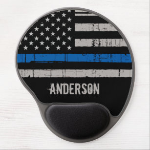 Personalised Thin Blue Line Police Gel Mouse Pad