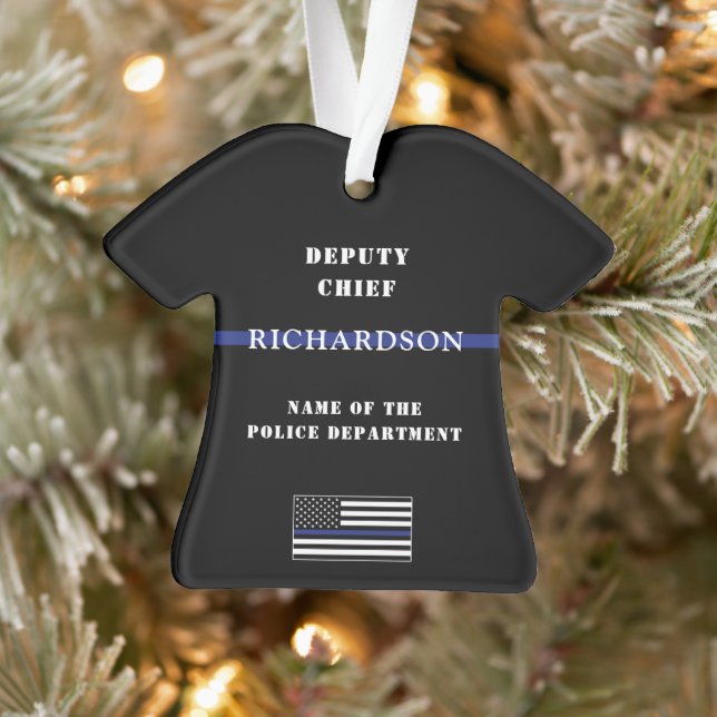 Personalised Thin Blue Line Police Law Enforcement Ornament (Tree)