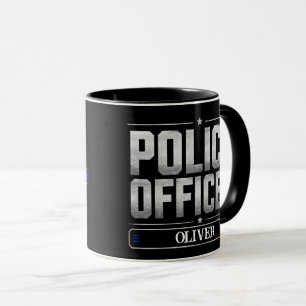 Personalised Thin Blue Line Police Officer Coffee Mug