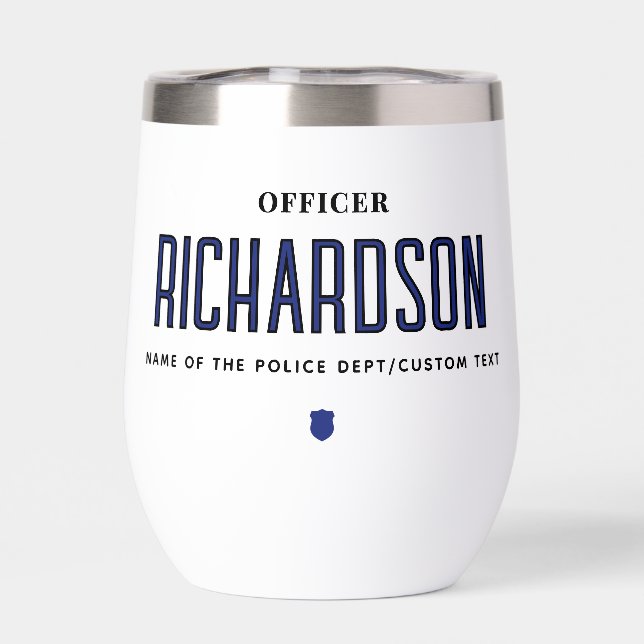 Personalised Thin Blue Line Police Officer Flag (Back)