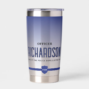 Personalised Thin Blue Line Police Officer Insulated Tumbler