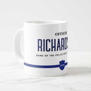 Personalised Thin Blue Line Police Officer Large Coffee Mug