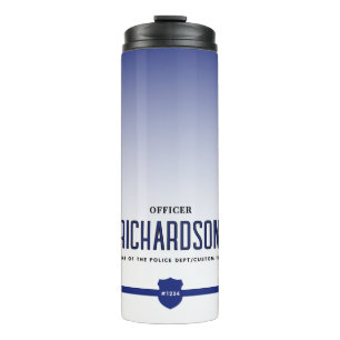 Personalised Thin Blue Line Police Officer Thermal Tumbler