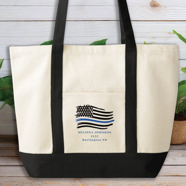 Personalised Thin Blue Line Police Tote Bag (Creator Uploaded)