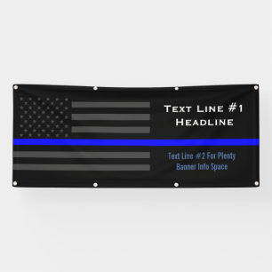 Personalised Thin Blue Line USA Flag Handy Display Banner