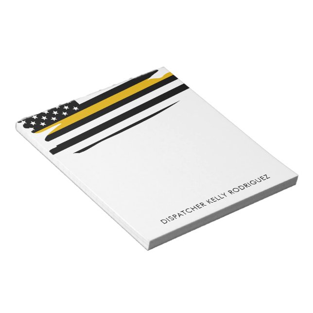 Personalised Thin Gold Line Dispatcher  Notepad (Angled)