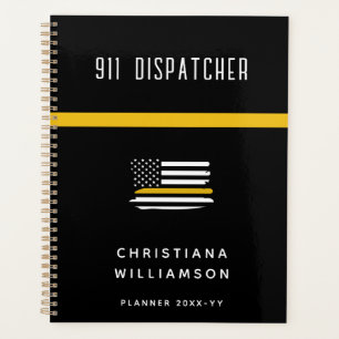 Personalised Thin Gold Line Flag 911 Dispatcher Planner
