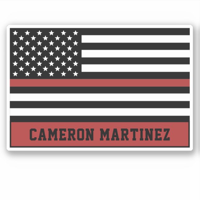 Personalised Thin Red Line Flag Firefighter (Front)