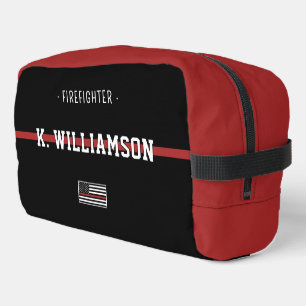 Personalised Thin Red Line Flag Firefighter Dopp Kit