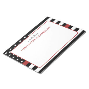 Personalised Thin Red Line Flag Firefighter Notepad