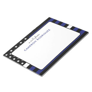 Personalised Thin White Line Flag EMT EMS Notepad