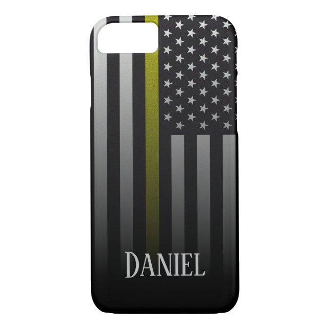 Personalised Thin Yellow Line Flag Case-Mate iPhone Case (Back)