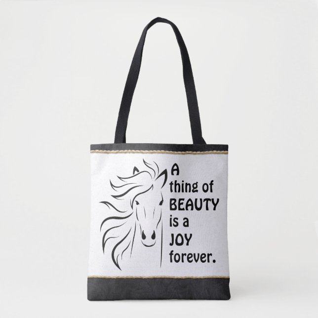 Personalised Thing of Beauty Horse Horseshoe Tote Bag (Front)