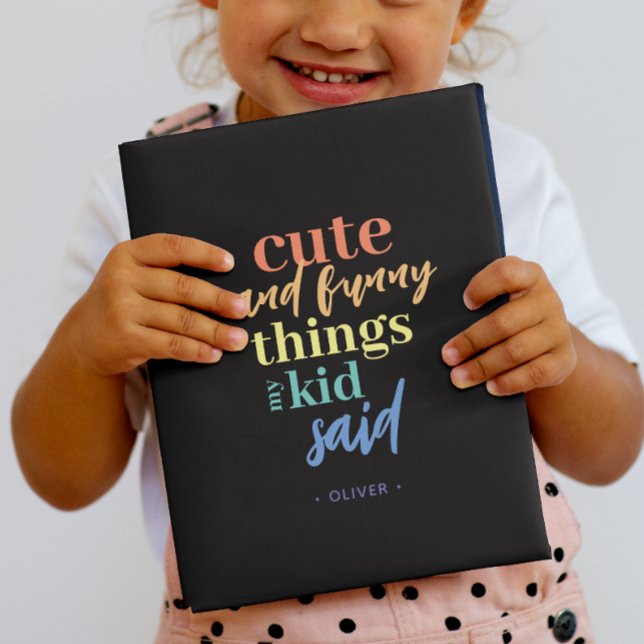 Personalised Things My Kid Said Keepsake Notebook (Personalize this notebook with a kid's name and make a thoughtful gift for a new mother.)