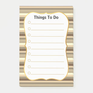 Personalised Things To Do on Beige Striped Post-it Notes