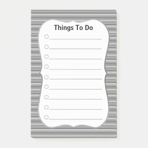 Personalised Things To Do on Grey Striped Post-it Notes