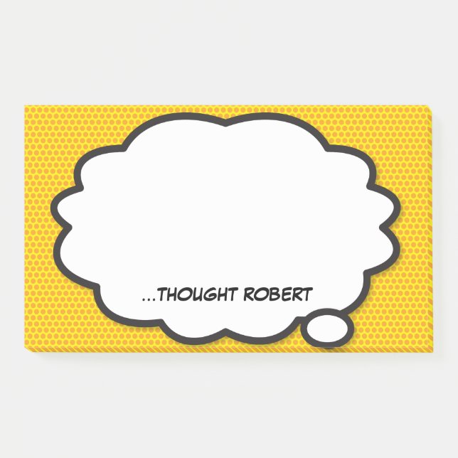 Personalised Think Bubble Fun Comic Book Post-it Notes (Front)