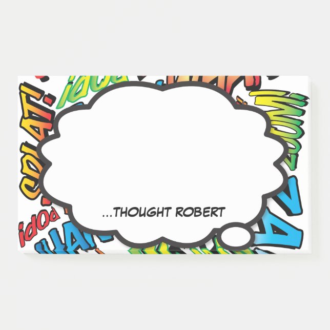 Personalised Think Bubble Fun Modern Comic Book Post-it Notes (Front)