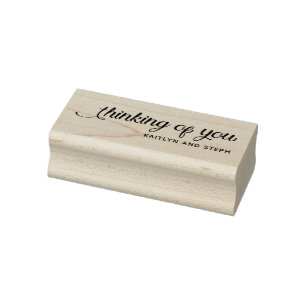 Personalised Thinking Of You With Swashes Rubber Stamp