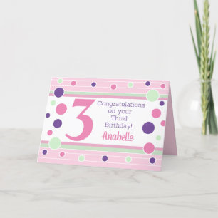 Personalised Third Birthday Card! Card