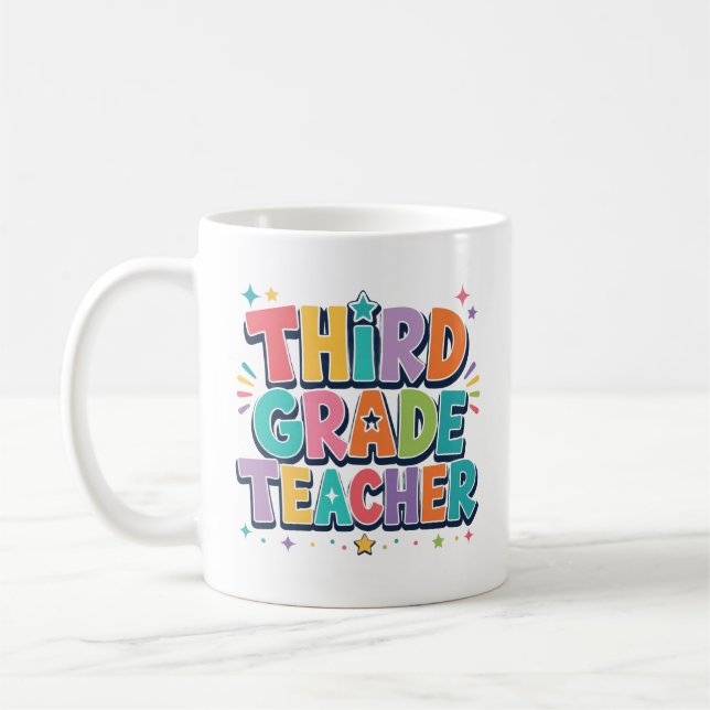 Personalised Third Grade Teacher Gift Coffee Mug (Left)