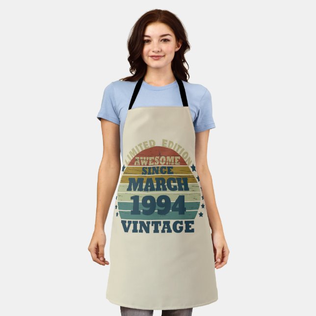 Personalised Thirty vintage 30th birthday party Apron (Worn)