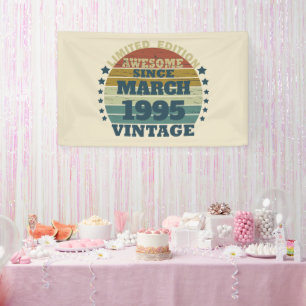 Personalised Thirty vintage 30th birthday party Banner