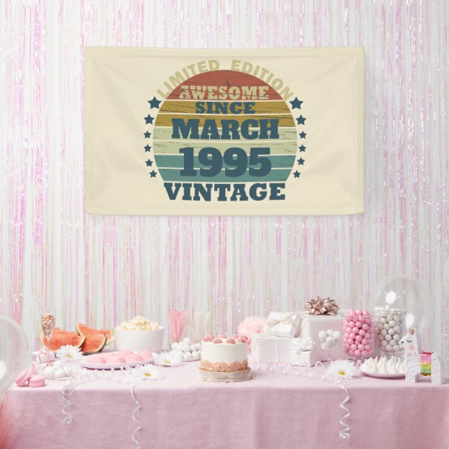 Personalised Thirty vintage 30th birthday party Banner (Party)