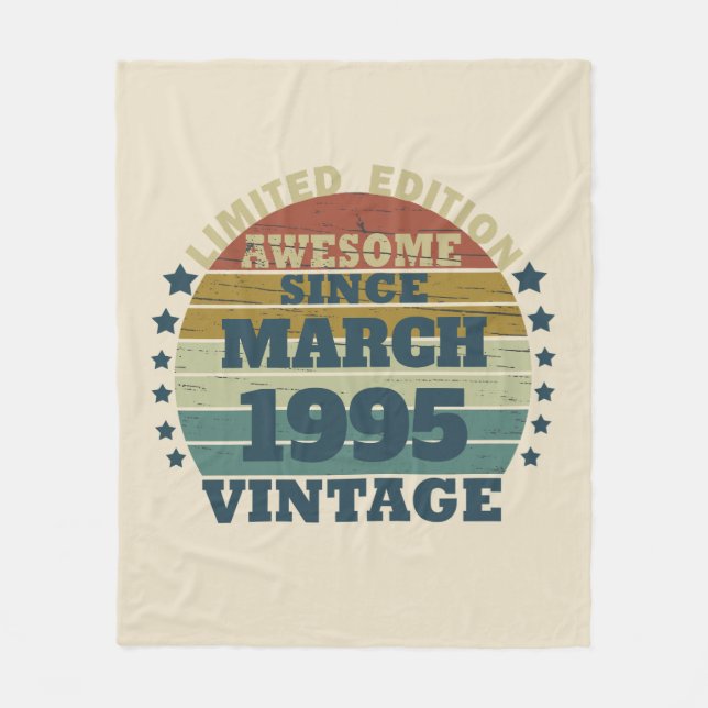 Personalised Thirty vintage 30th birthday party Fleece Blanket (Front)