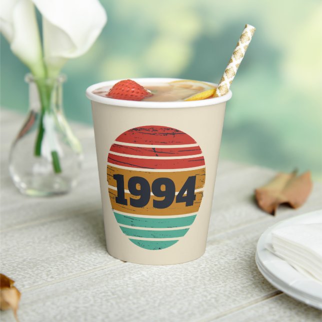 Personalised Thirty vintage 30th birthday party Paper Cups (Insitu)