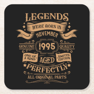 Personalised Thirty vintage 30th birthday party Square Paper Coaster