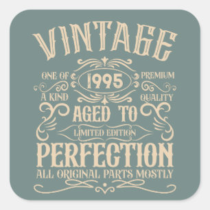 Personalised Thirty vintage 30th birthday party Square Sticker