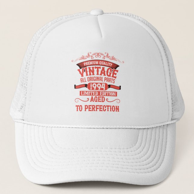 Personalised thirty vintage 30th birthday party trucker hat (Front)